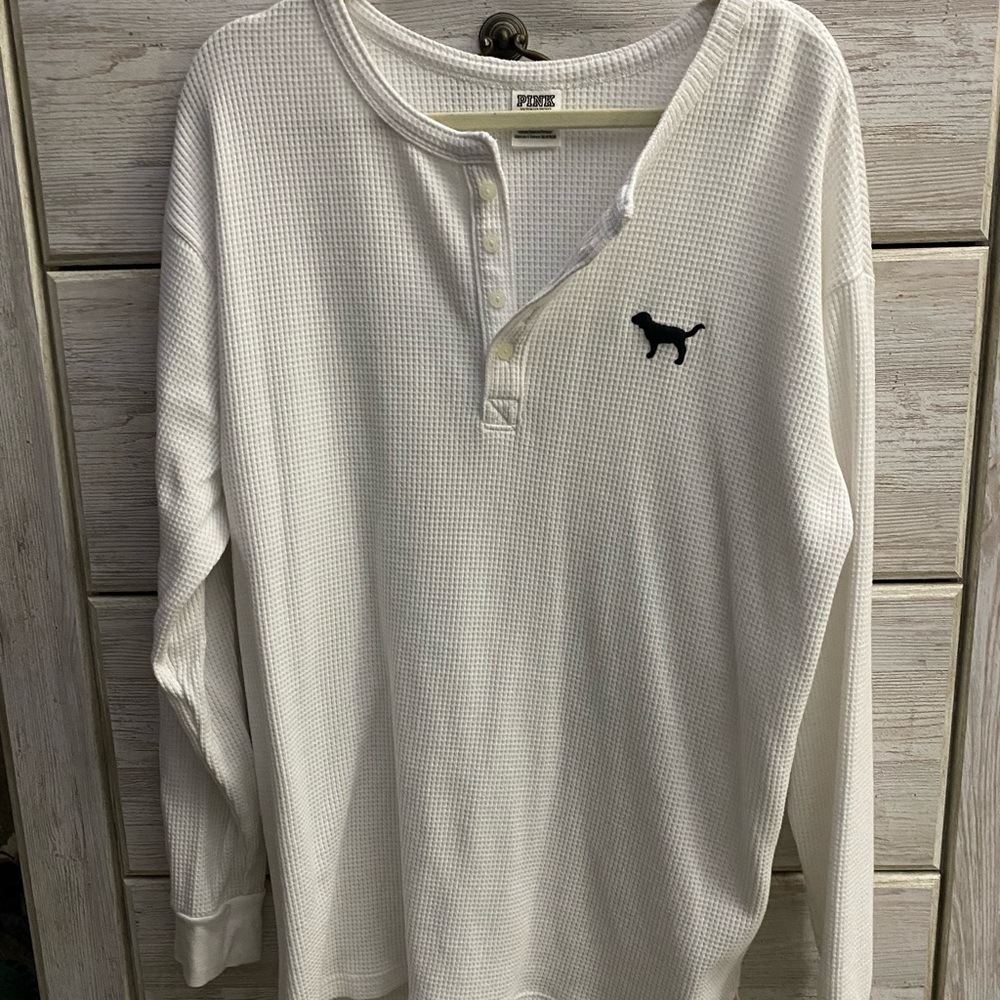 Med PINK  White Thermal dress shirt like new